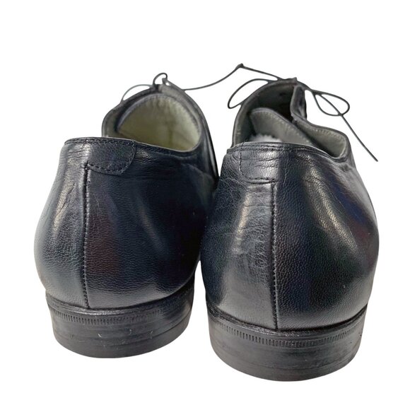 Lorenzo Banfi Black with White Leather‎ Embossed Cap Toe Dress Oxfords - Picture 9 of 12